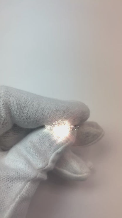 2.50 Carats Heart Center Natural Earth Mined Diamond Halo Ring Two Tone Gold 14K Jewelry