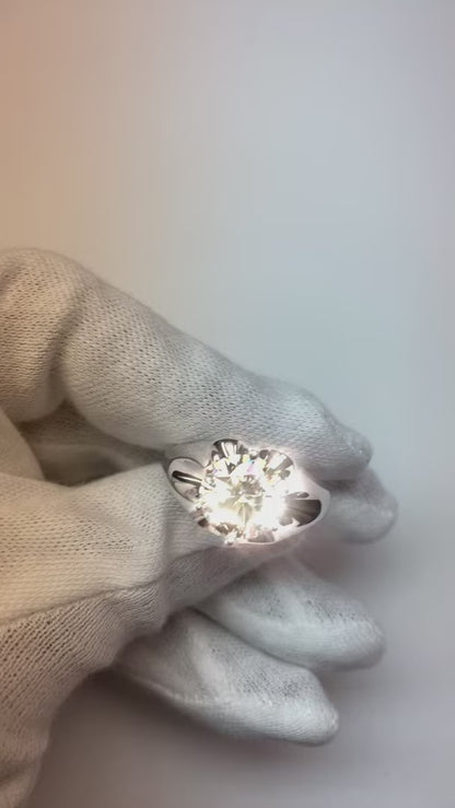 3 Carat Big Diamond Solitaire Men Ring White Gold