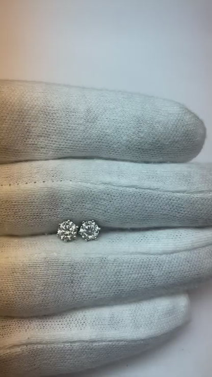 Old Miner Real Natural Earth Mined Diamond studs 1.25 Ct