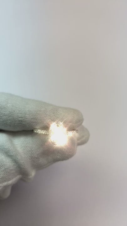 1.50 Ct Oval & Round Natural Earth Mined Diamond Halo Wedding Ring 14K White Gold