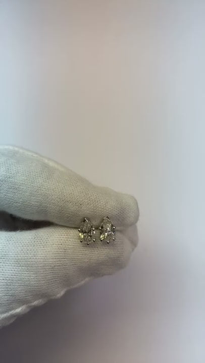 2 Ct. Stud Earring Fine Jewelry Gold Pear Cut Genuine Natural Earth Mined Diamond