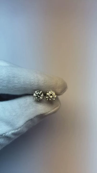 Brilliant Cut Natural Earth Mined Diamond Stud Earrings 2 Carats Jewelry