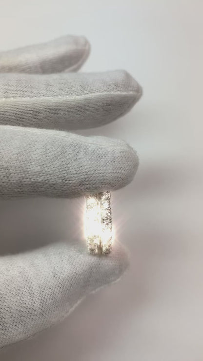 2.2 Ct Round Natural Earth Mined Diamond Hoop Earring White Gold Jewelry