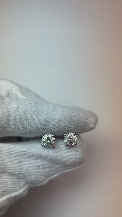 2.70 Ct. Round Solitaire Natural Earth Mined Diamond Lady Stud Earring White Gold 14K