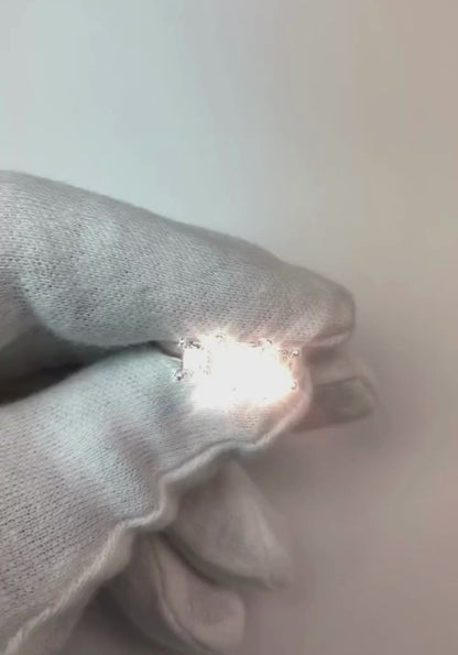 Princess Cut Women Three-Stone Ring Natural Earth Mined Diamond 14K White Gold 2.50 Ct