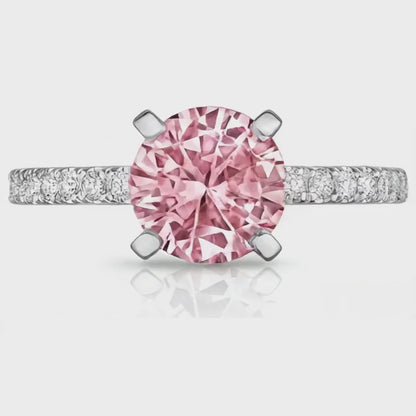 Pink Diamond Anniversary Ring 1.66 Carat Round