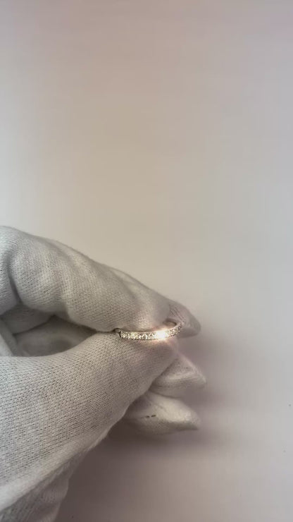 0.80 Ct Prong Set Round Natural Earth Mined Diamond Half Eternity Band White Gold 14K