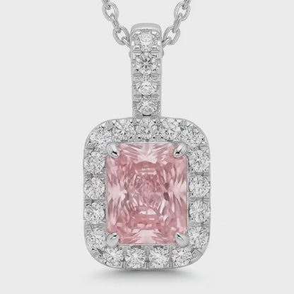 Pink Diamond Necklace 3.6 Carat Pear