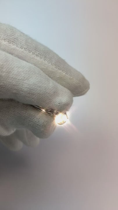 Drop Down Bezel Earrings 1 Carat Round Natural Earth Mined Diamond White Gold