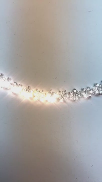 White Gold 14K Round Cut 15 Carats Natural Diamond Diamonds Women Necklace