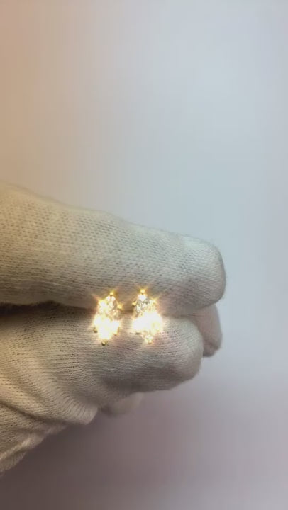 1 Carat Marquise Cut Natural Earth Mined Diamond Stud Earring White Gold 14K Lady Jewelry