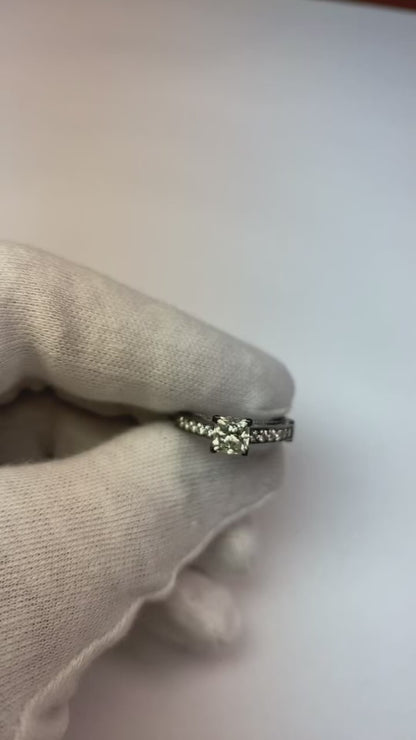 Princess & Round Natural Earth Mined Diamonds 1.51 Carats Engagement Ring Black Gold 14K