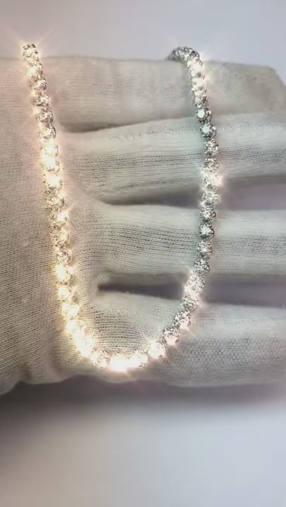 13 Ct White Gold Natural Diamond Diamond Tennis Necklace Fine Jewelry