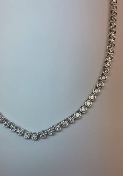 Bezel Set Mined Diamonds Tennis Necklace