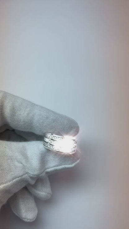 1.25 Ct Round Brilliant Natural Earth Mined Diamond Wedding Band 14K White Gold