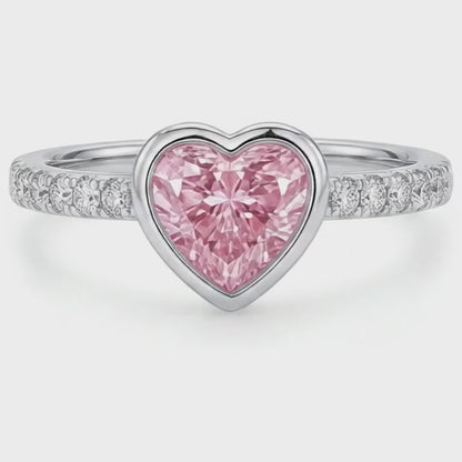 Pink Diamond Ring 2.35 Carat Heart