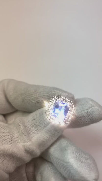 Cushion Cut Sapphire Engagement Ring