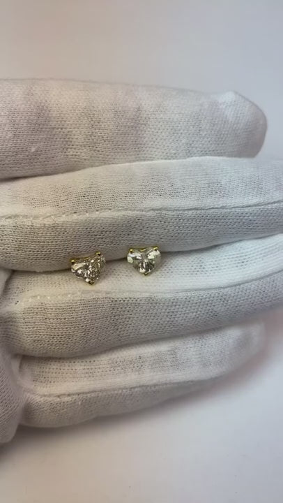 2 Ct Heart Cut Natural Earth Mined Diamond Women Stud Earring Solid White Gold Jewelry