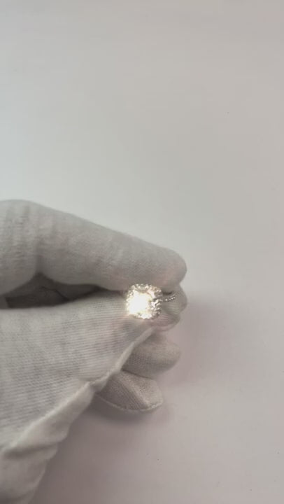 3.80 Carats Natural Earth Mined Diamond Engagement Ring Halo Gold White 14K