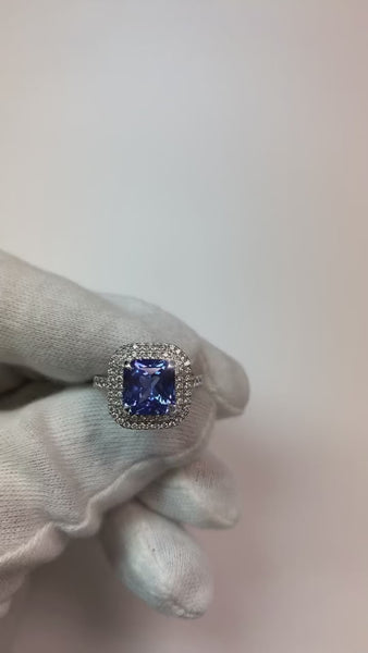 Cushion Cut Sapphire Engagement Ring