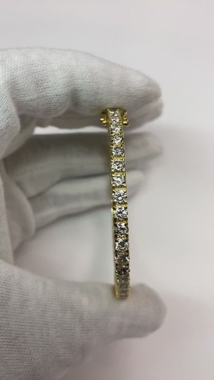 Round Real Natural Earth Mined Diamond Bangle 9 Carats Women Jewelry