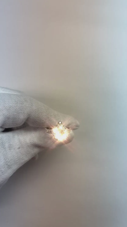 Halo Pear Natural Earth Mined Diamond Anniversary Ring 2.75 Carats White Gold 14K