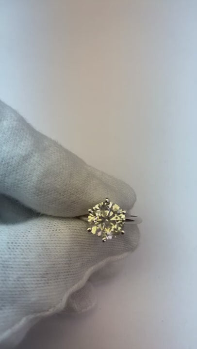 3 Ct Solitaire Round Natural Earth Mined Diamond Engagement Ring White Gold