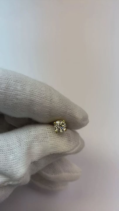 0.75 Carats Round Brilliant Single Natural Earth Mined Diamond Men's Earring