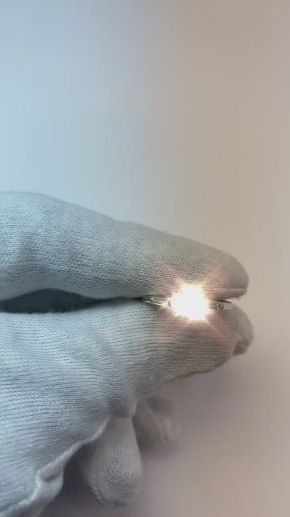 1.60 Carats Round & Baguette Three Stone Ring White Gold 14K Natural Earth Mined Diamond