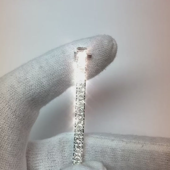 Real Princess Cut Diamond Ladies Tennis Bracelet