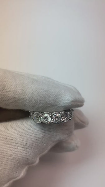 9.50 Carats Round Mined Diamond Eternity Wedding Band 14K White Gold