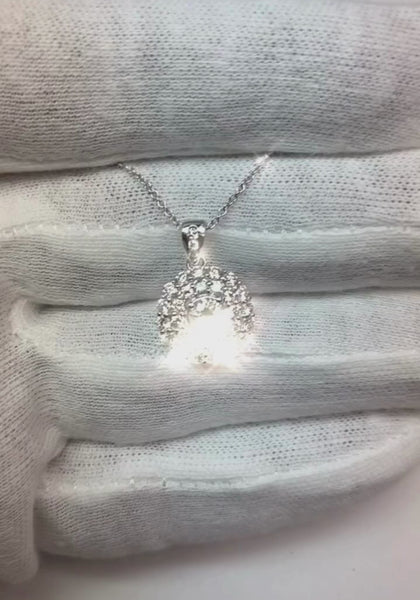 1 Carat White Gold 14K Round Cut Mined Diamond Ladies Pendant