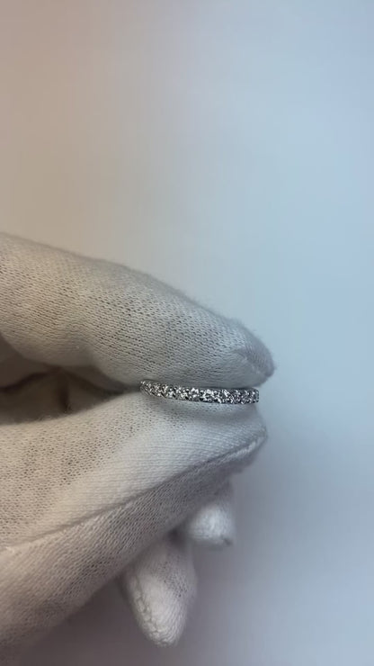 2.5 Ct Prong Set Round Cut Natural Earth Mined Diamonds Wedding Band 14K White Gold