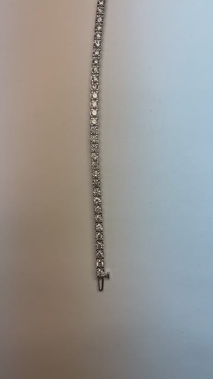 9 Carats Round Cut Real Natural Earth Mined Diamond Tennis Bracelet Solid White Gold 14K