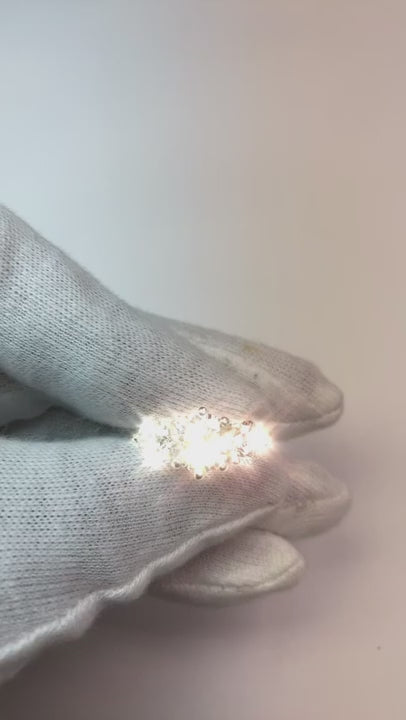 4.51 Carats Round 3 Stone Natural Earth Mined Diamond Engagement Ring Trellis Style