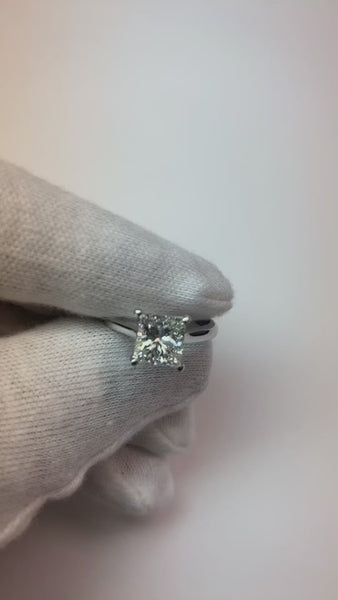 Princess Cut Solitaire Engagement Ring 2.50 Carats Mined Diamond