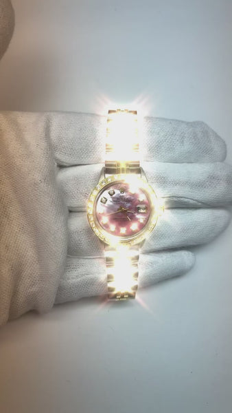 Pink Diamond Dial Bezel Ss & Gold Jubilee Bracelet Lady Rolex