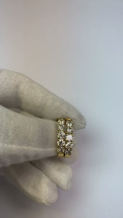 Hoop Style Earrings Round Natural Earth Mined Diamond White Gold 14K