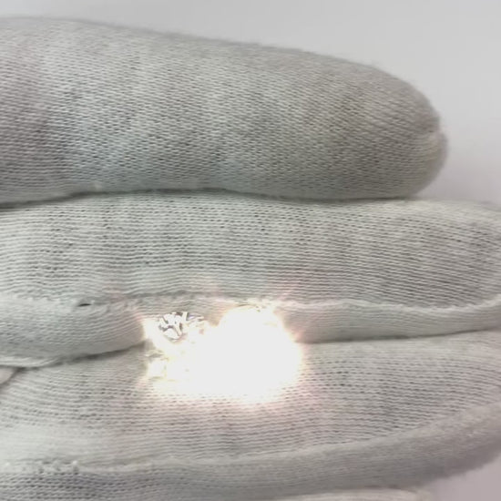 Solitaire Round Cut Diamond Stud Earring Pair