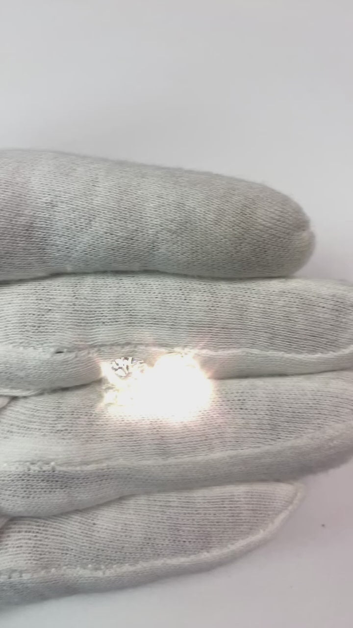 Solitaire Round Cut Diamond Stud Earring Pair