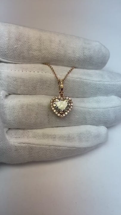 Heart Shape Halo Mined Natural Real Diamond ( Not Lab Grown ) Pendant 2.75 Carats Rose Gold 14K