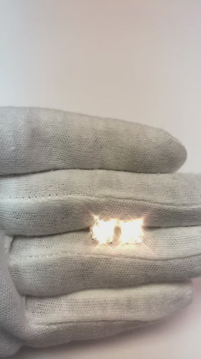 Princess Cut 3.50 Ct Natural Earth Mined Diamonds Women Studs Earring White Gold 14K