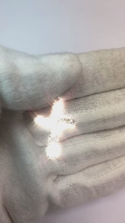 2 Ct Round Natural Earth Mined Diamond Ladies Cross Pendant Jewelry