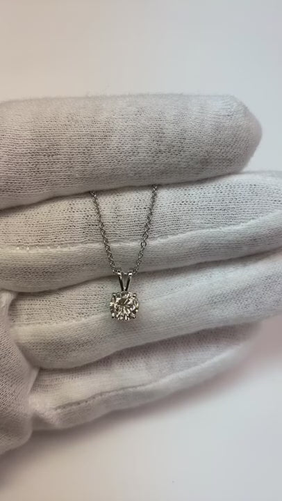 1 Carat Round Cut Natural Earth Mined Diamond Necklace Pendant Solid Gold Fine Jewelry