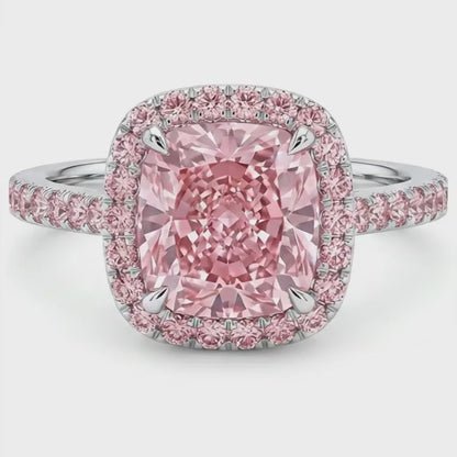 Pink Diamond Ring 4.5 Carat Cushion
