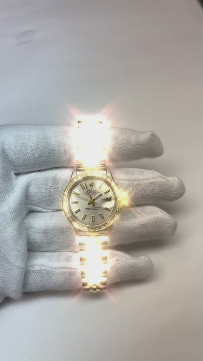 Diamond Bezel Lady Rolex Datejust Watch Two Tone Jubilee Bracelet