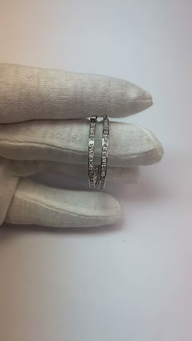 6 Ct Sparkling Princess Cut Natural Earth Mined Diamonds Lady Hoop Earrings White Gold