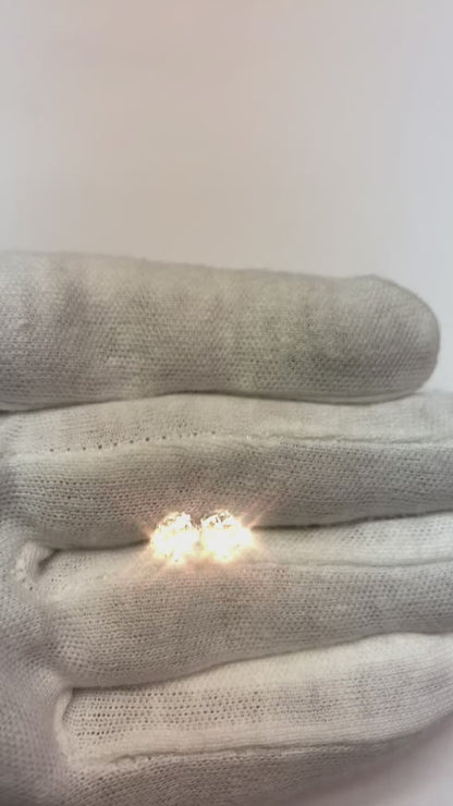 1 Carat Round Prong Set Natural Earth Mined Diamond Stud Lady Earrings