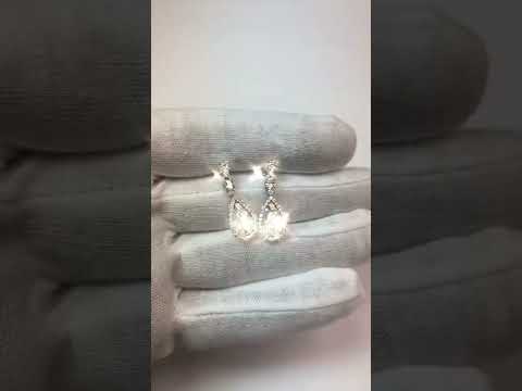 4 Carat Diamond Dangle Earring Pair Pear Diamond Drop Earring
