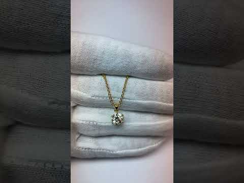 Round Cut Diamond Necklace Pendant Fine Gold Jewelry 1 Carat